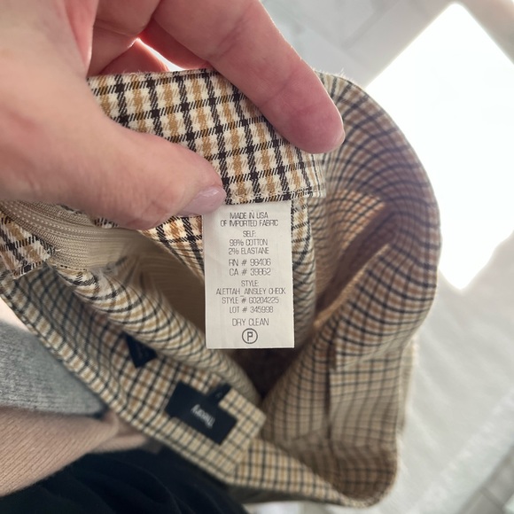 Theory Alettah Ainsley Check cropped pants. Size 2. - Picture 5 of 5